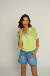 MESH YOKE POLO