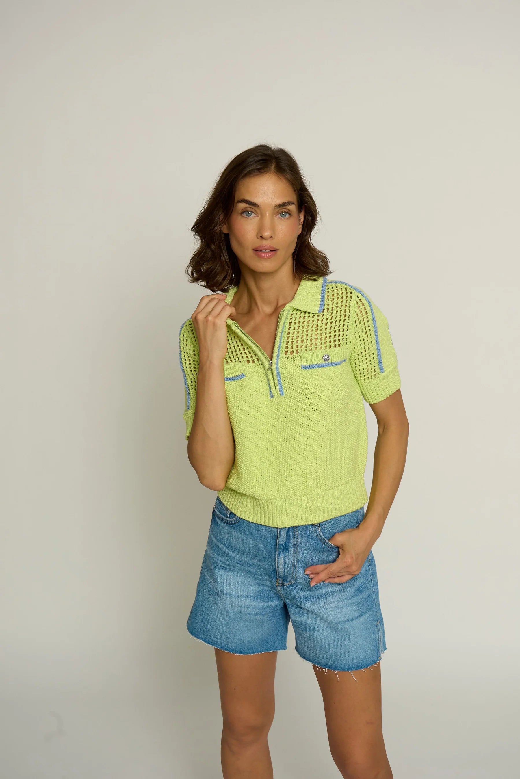 MESH YOKE POLO