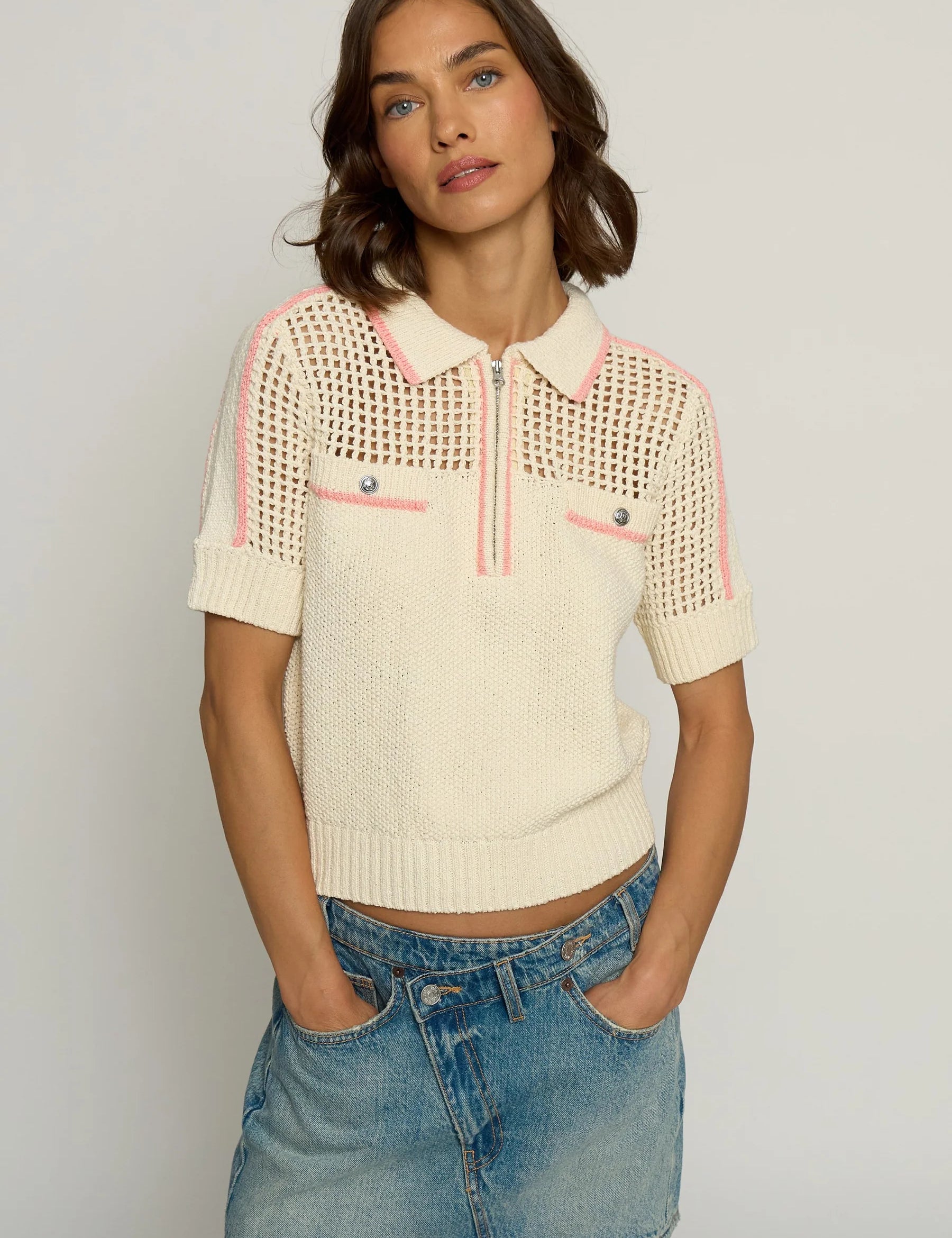 MESH YOKE POLO