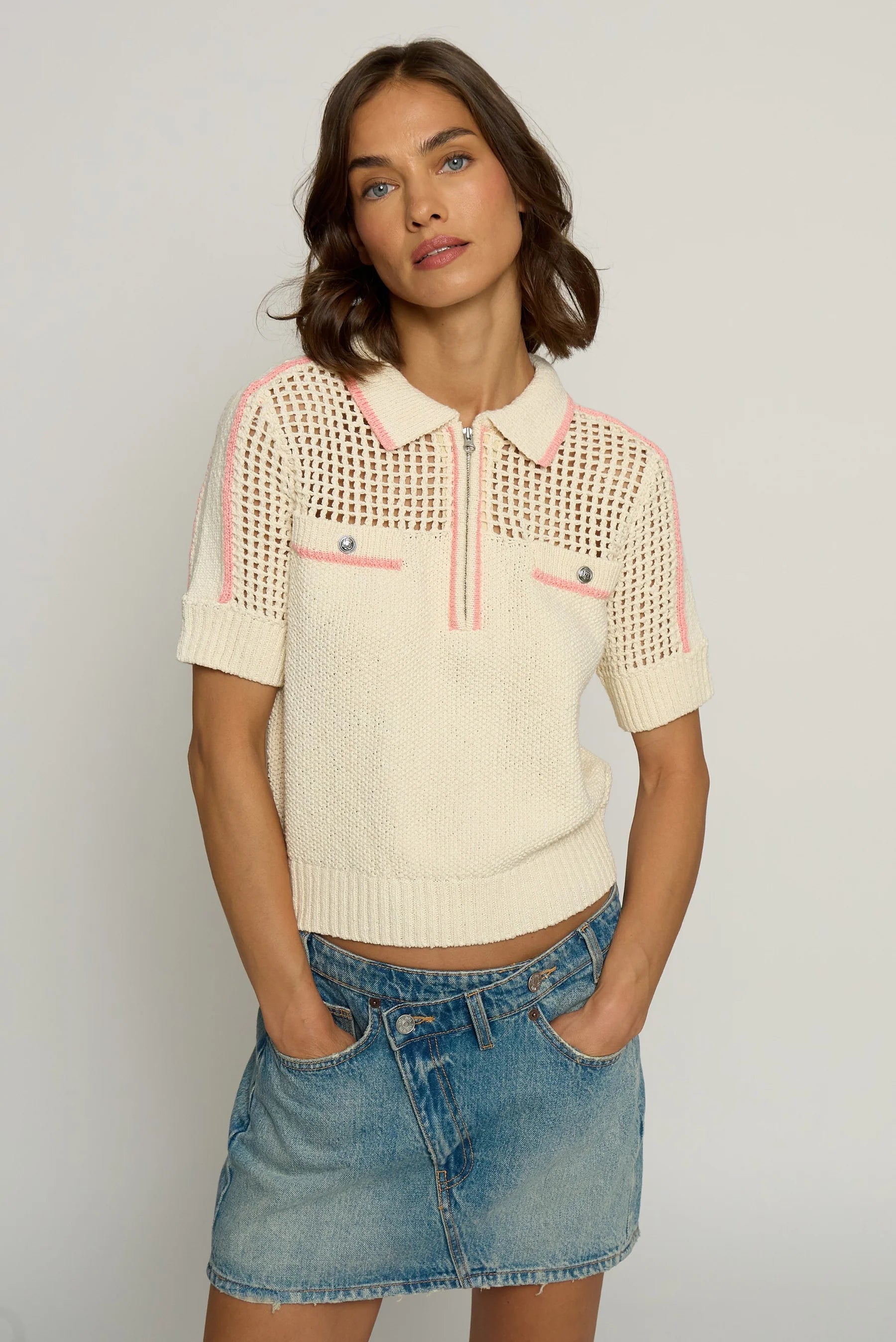 MESH YOKE POLO