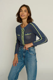 MESH STITCH CARDIGAN