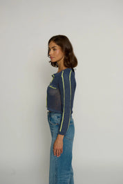 MESH STITCH CARDIGAN
