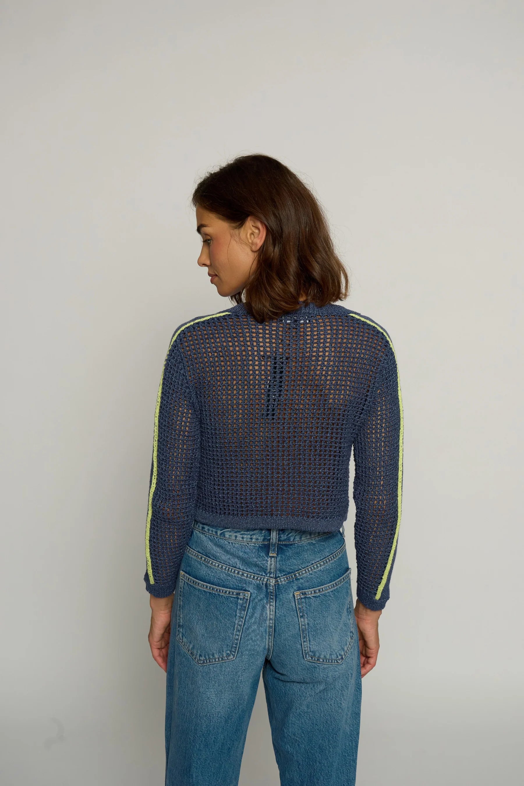 MESH STITCH CARDIGAN