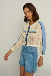 MESH STITCH CARDIGAN