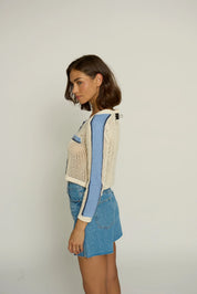 MESH STITCH CARDIGAN