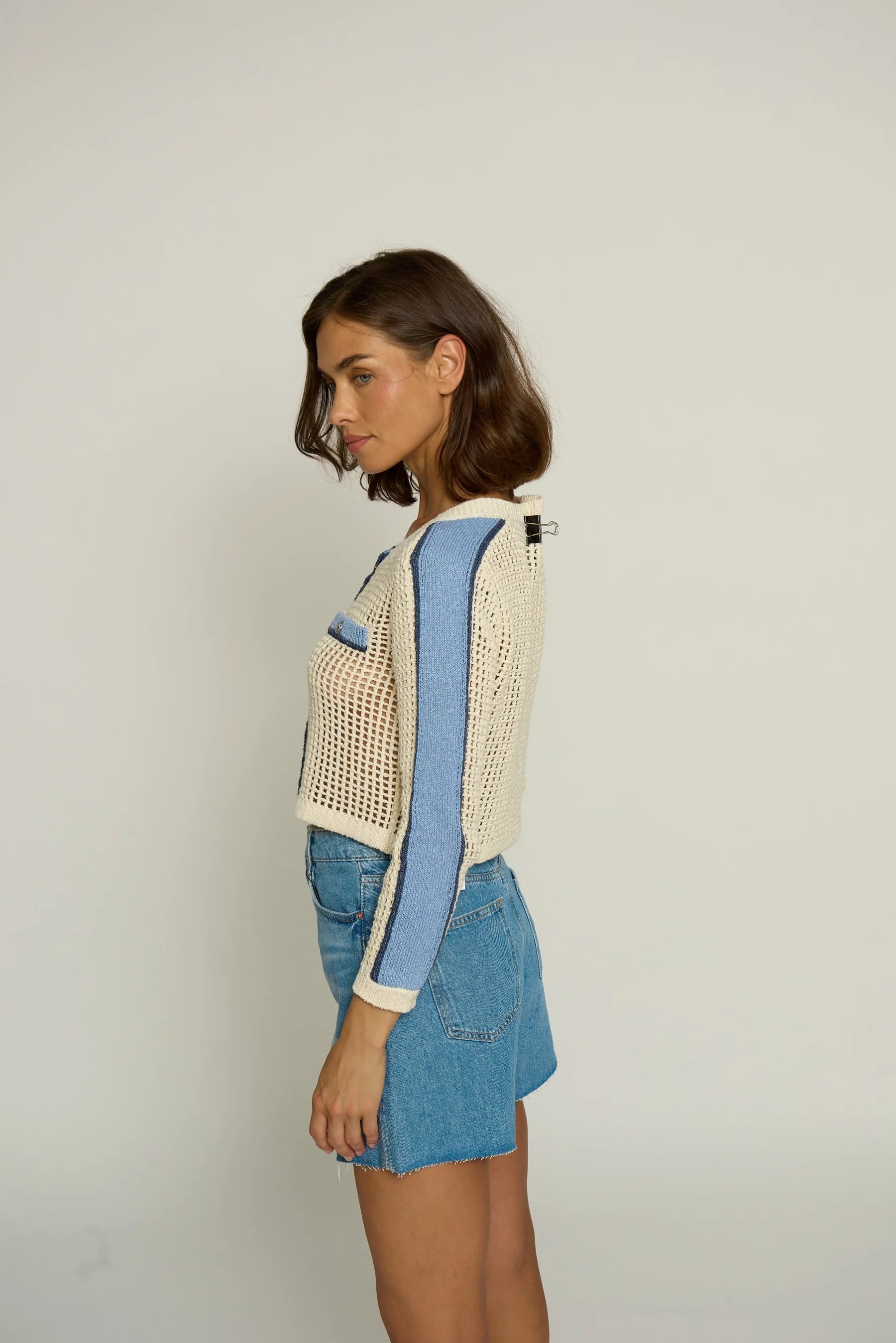MESH STITCH CARDIGAN