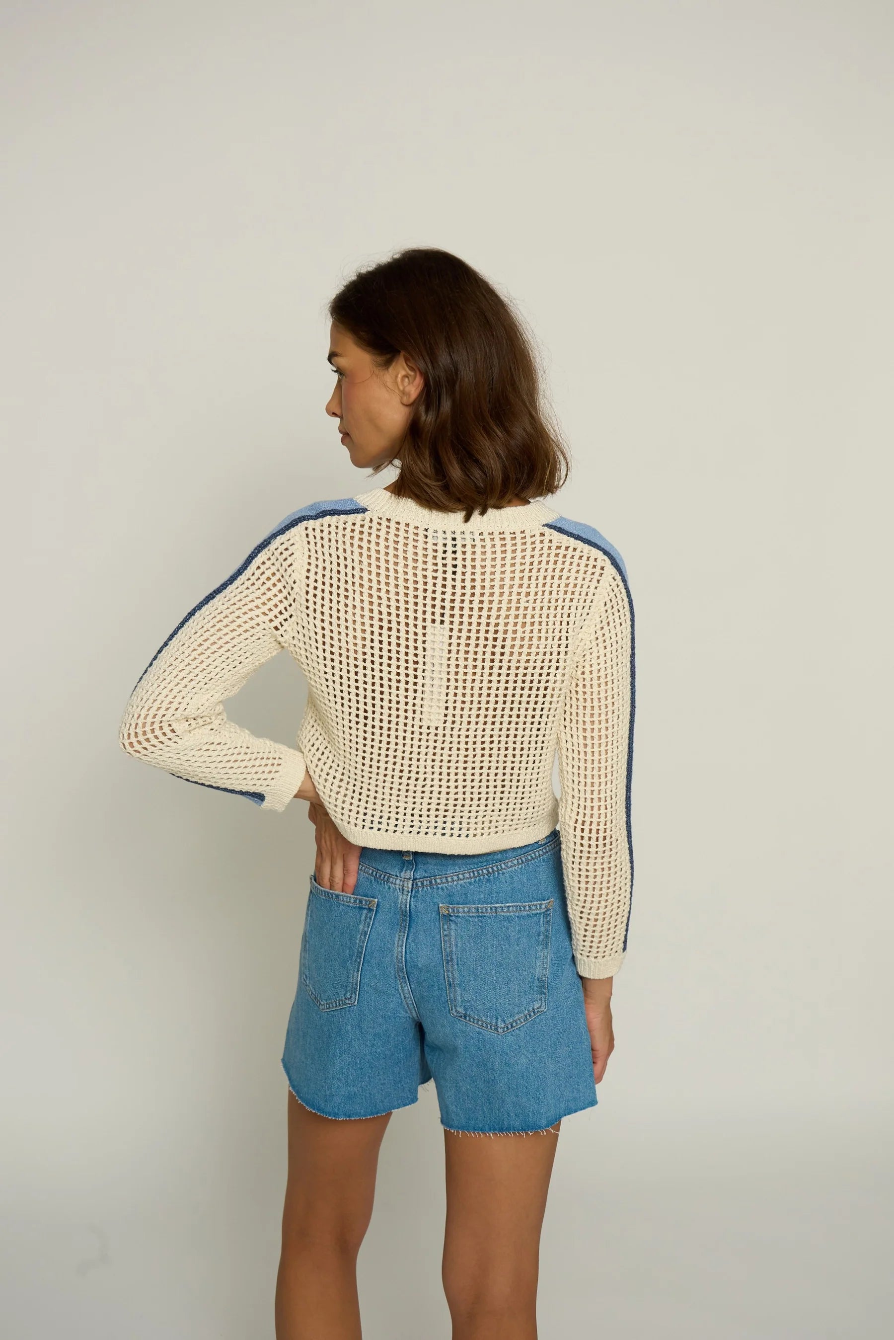 MESH STITCH CARDIGAN