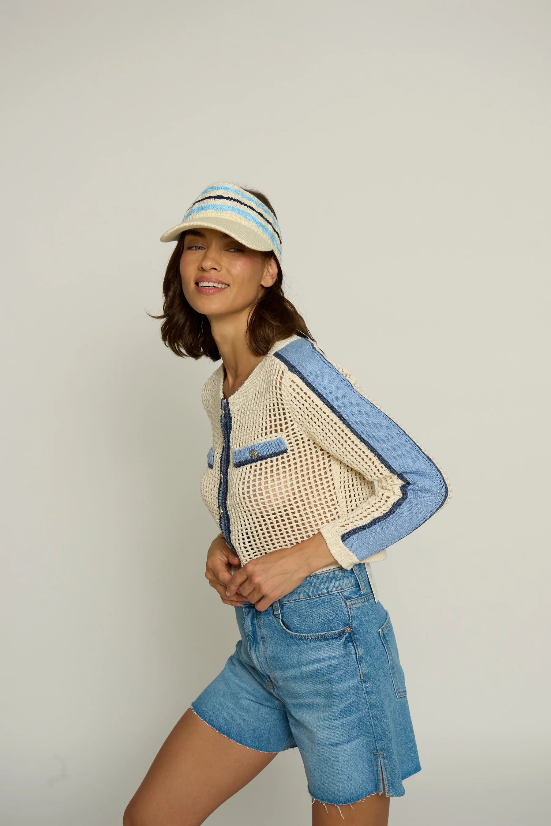 MESH STITCH CARDIGAN
