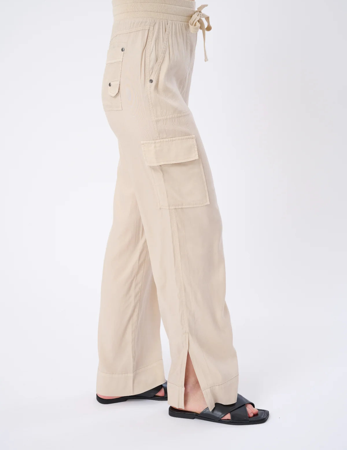 CARACAS STRETCH CUPRO WIDE-LEG CARGO PANT