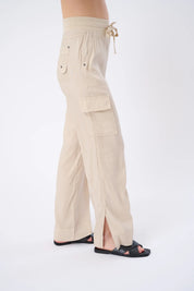 CARACAS STRETCH CUPRO WIDE-LEG CARGO PANT