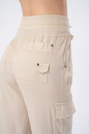 CARACAS STRETCH CUPRO WIDE-LEG CARGO PANT