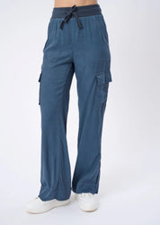 CARACAS STRETCH CUPRO WIDE-LEG CARGO PANT