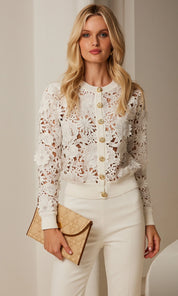 ERIN 3D LACE CARDIGAN