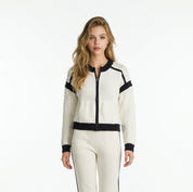 Brooklyn Collarless Sweater Bomber | Ivory