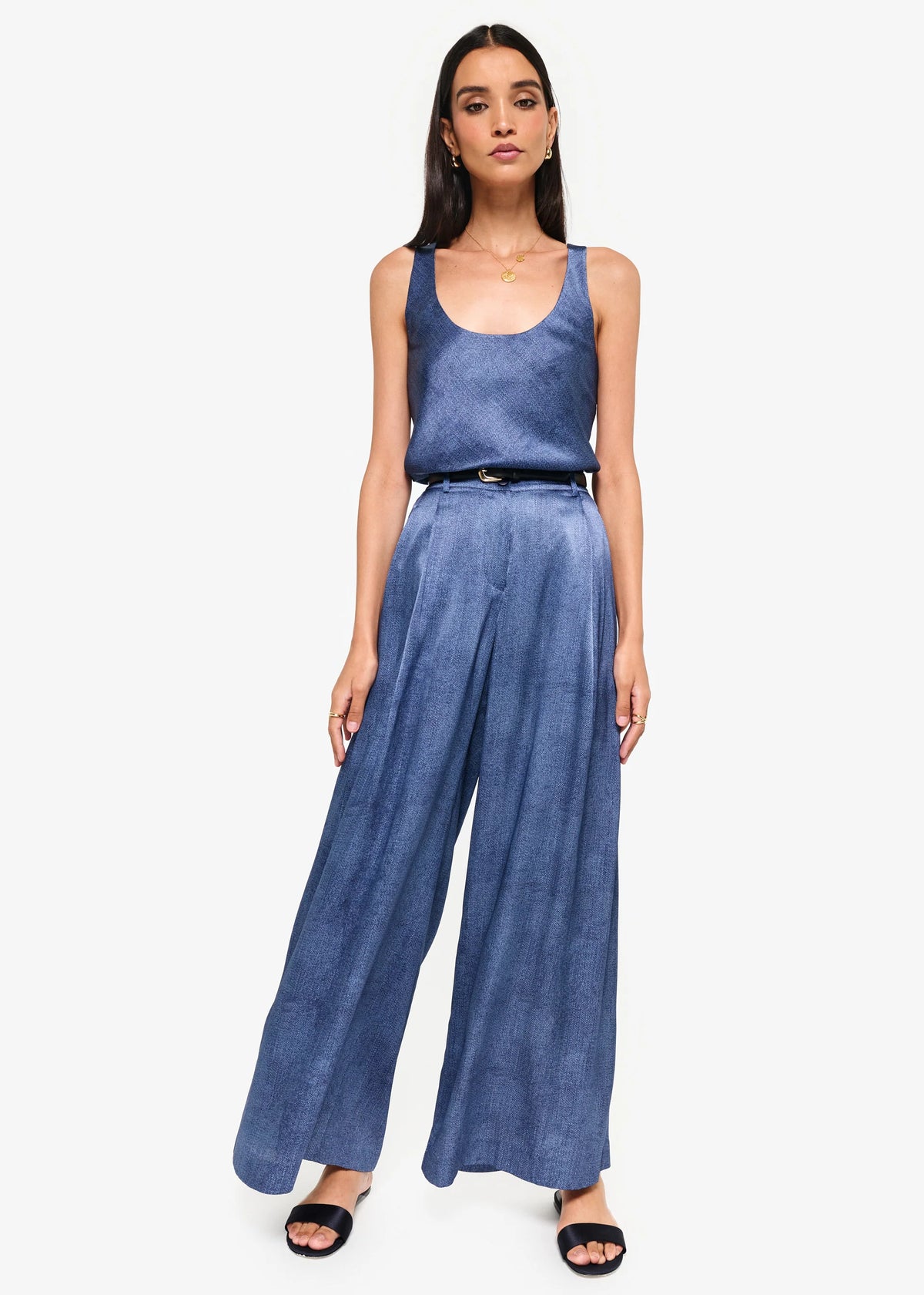 FABIAN HIGH RISE CHARMEUSE PANT | RAW DENIM