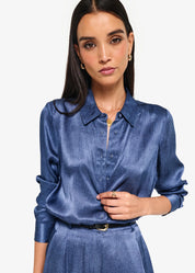 CROSBY SILK BLOUSE | RAW DENIM
