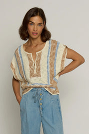 MITRED STRIPE SQUARE TOP