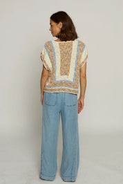 MITRED STRIPE SQUARE TOP
