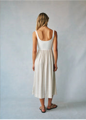 Sleeveless Knit Combo Dress - Positano Sand Stripe