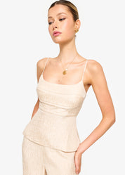 LISBON BUSTIER CAMISOLE BONE