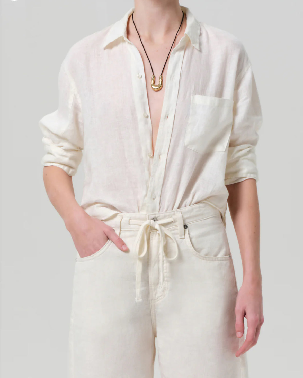 Kayla Shrunken Linen Shirt