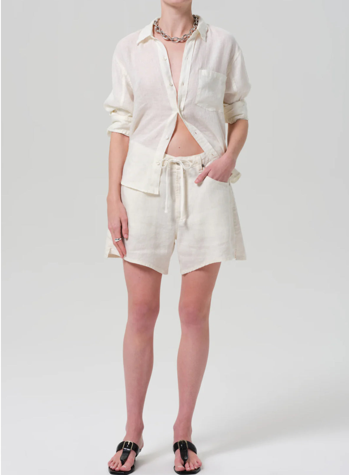Brynn Drawstring Linen Short