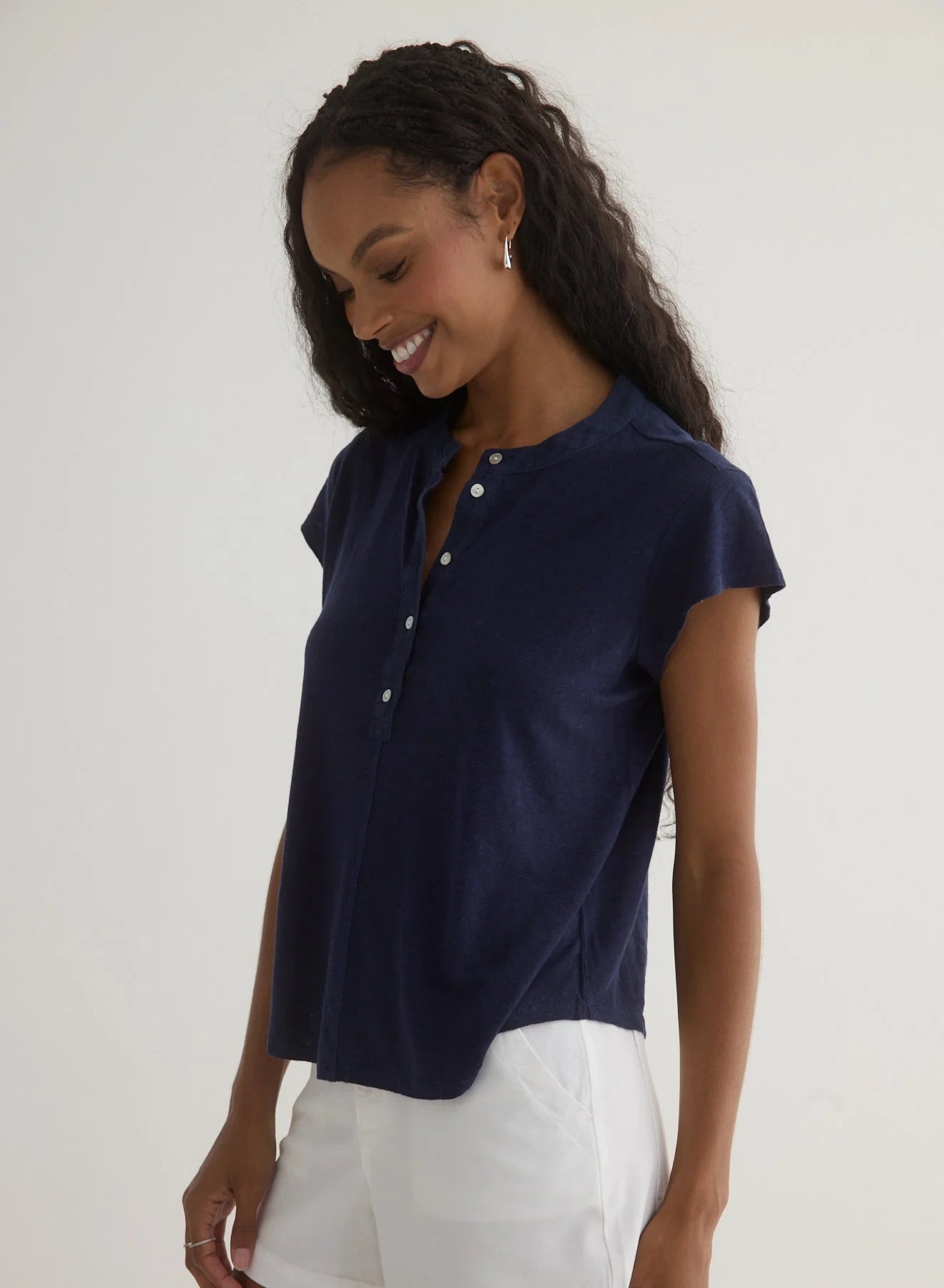 Short Sleeve Placket Pullover
