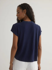Short Sleeve Placket Pullover