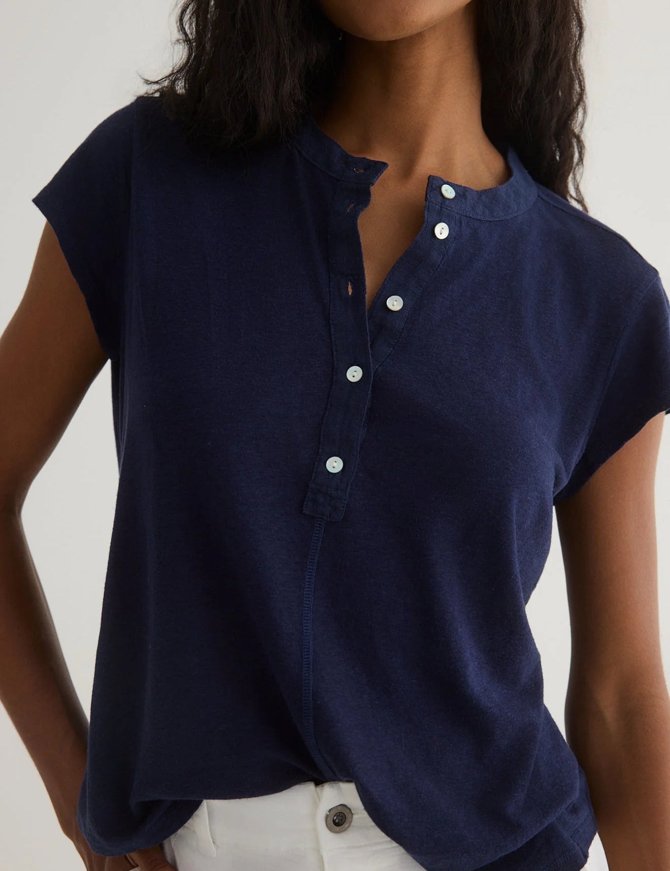 Short Sleeve Placket Pullover