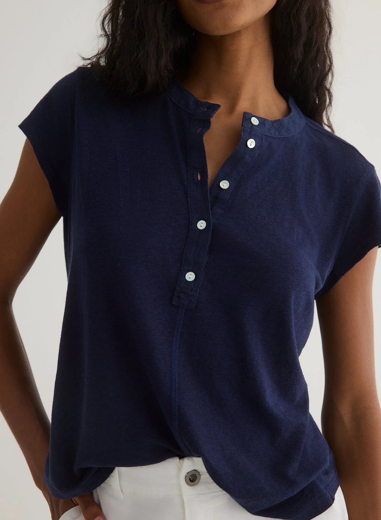 Short Sleeve Placket Pullover