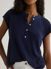 Short Sleeve Placket Pullover