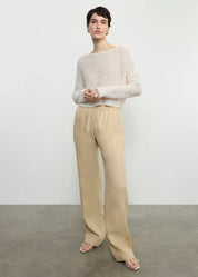 LINEN OPEN KNIT BATEAU SWEATER
