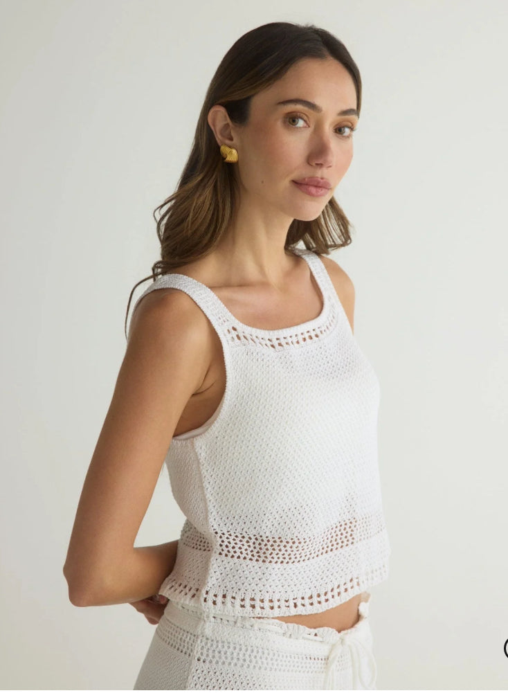 Sleeveless Button Back Crochet Top