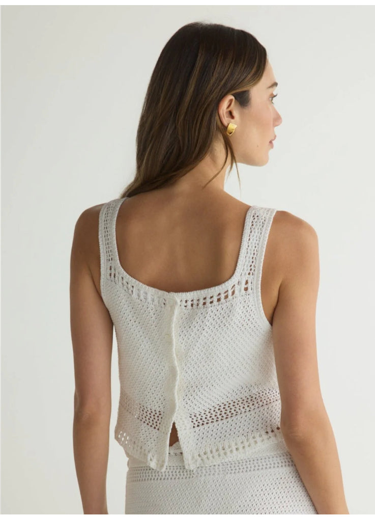 Sleeveless Button Back Crochet Top