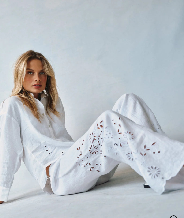 Side Embroidery Beach Pant