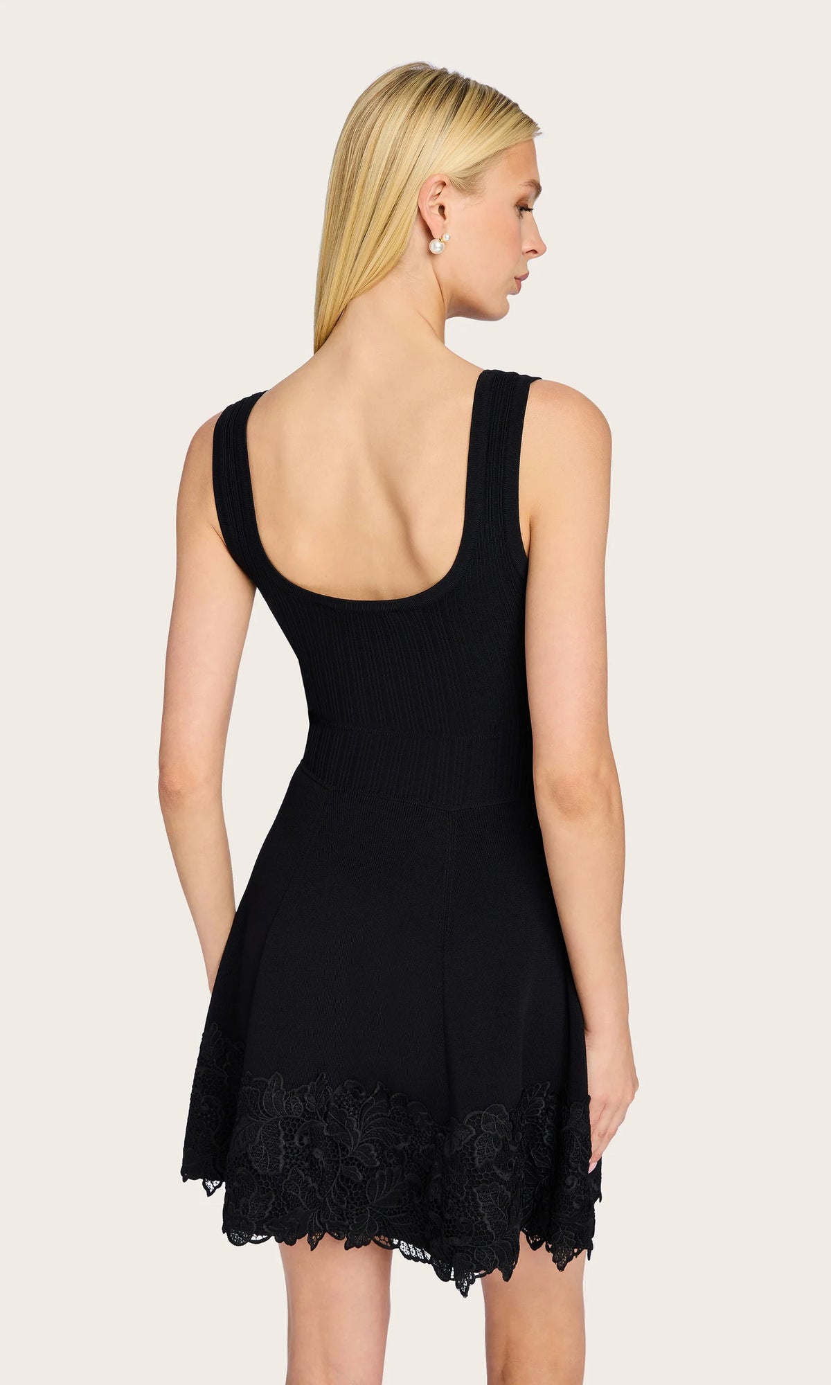 ORPHEUS LACE COMBO RIB DRESS