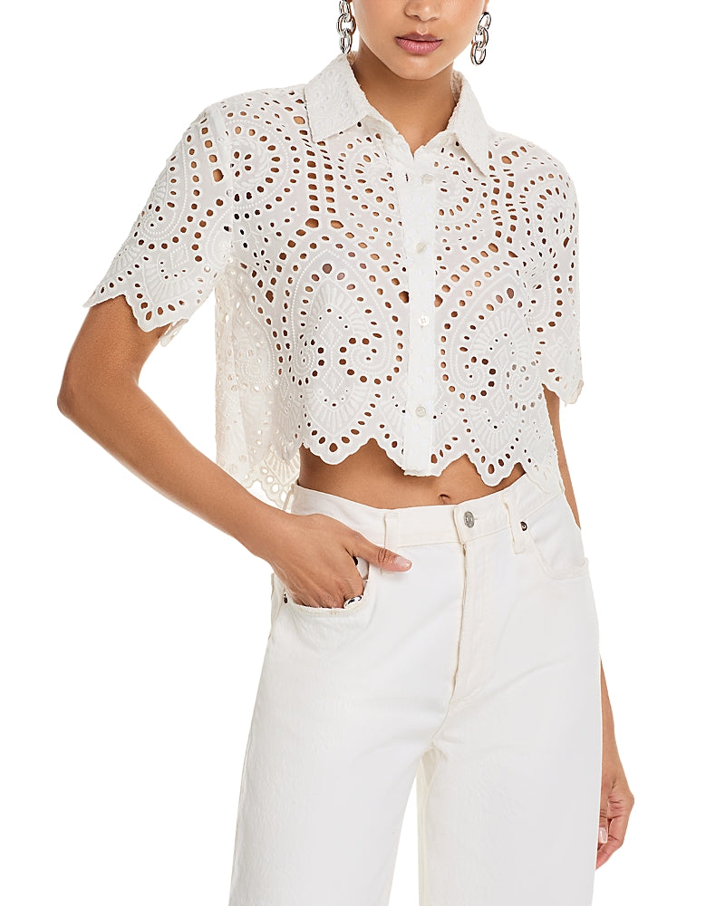Dubois Cropped Eyelet Shirt