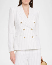 Arielle Pinstripe Double-Breasted Blazer
