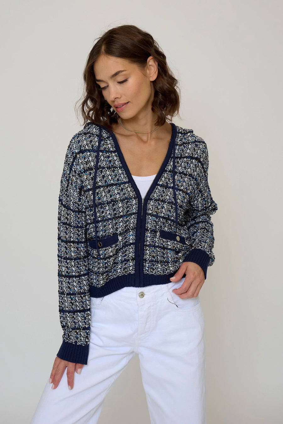 DYLAN TWEED SWEATER SHRUNKEN JACKET