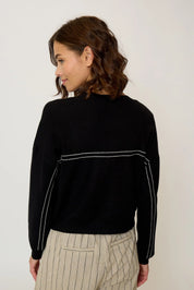 OLIVE OVERSIZED TOPSTITCH CARDIGAN