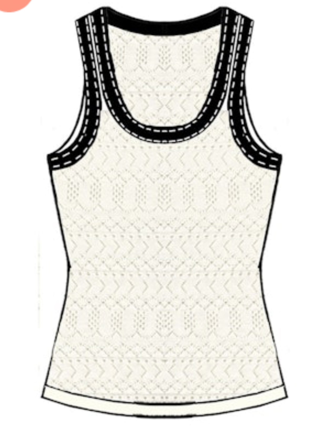 Pointelle Racer Back Tank W/ Saddle Stitching