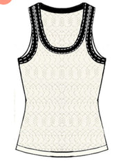 Pointelle Racer Back Tank W/ Saddle Stitching