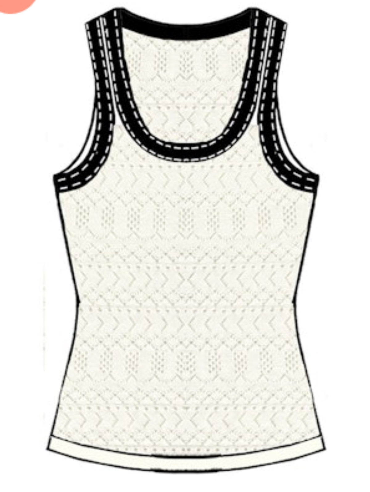 Pointelle Racer Back Tank W/ Saddle Stitching
