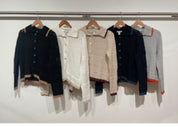 Pointelle Tipped Collared Jacket