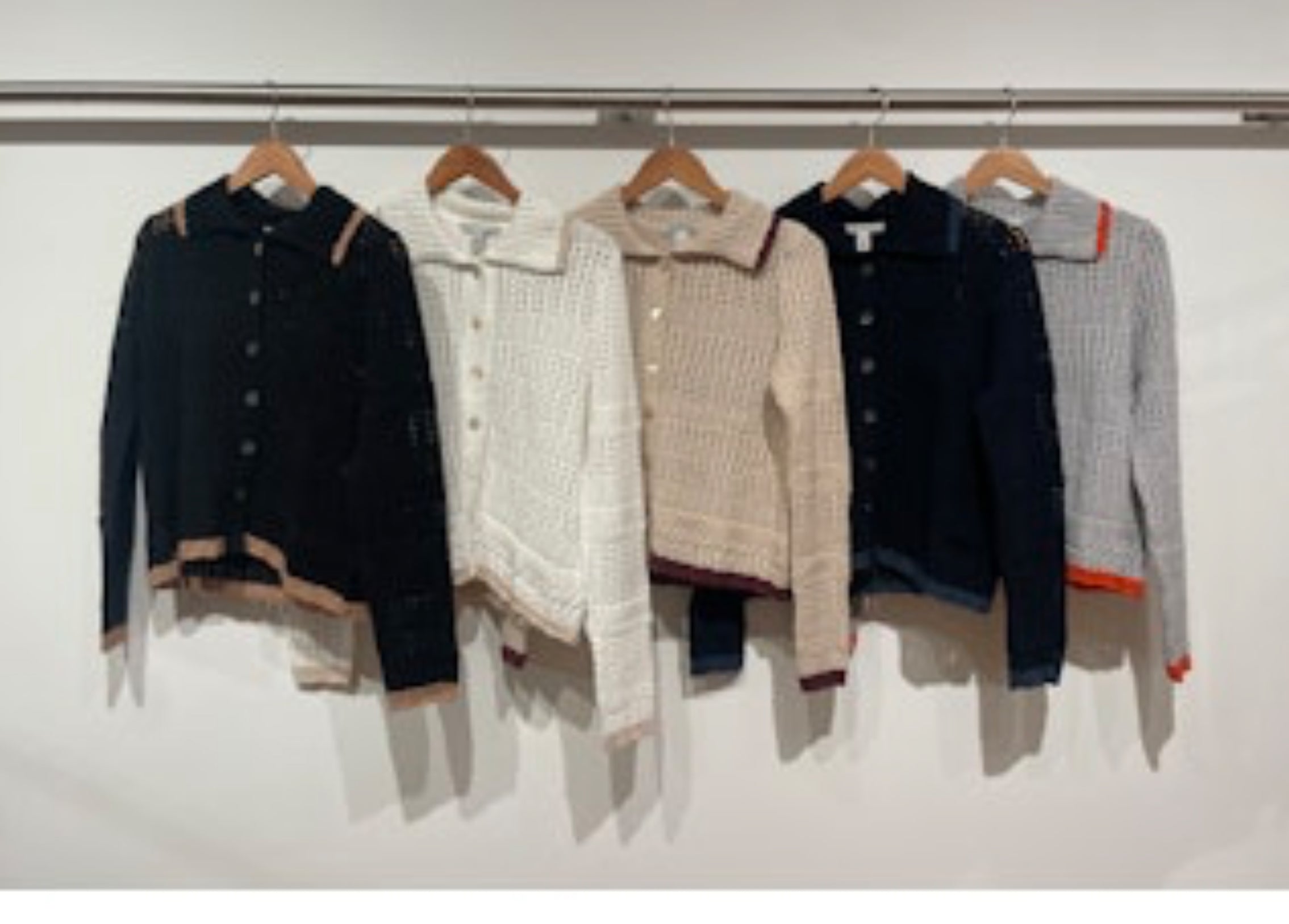 Pointelle Tipped Collared Jacket