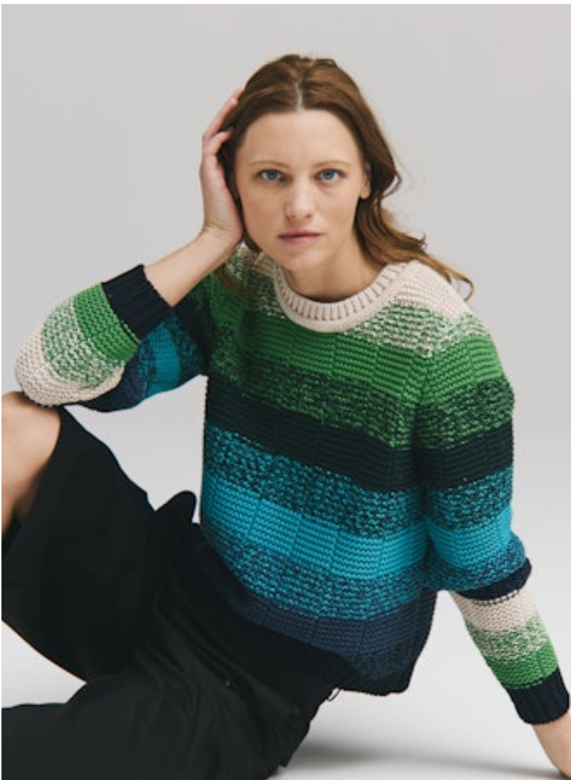 Ombre Stripe Links Crew