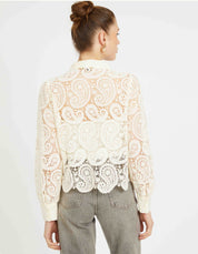 EMMIE TOP IN ANTIQUE WHITE PAISLEY LACE