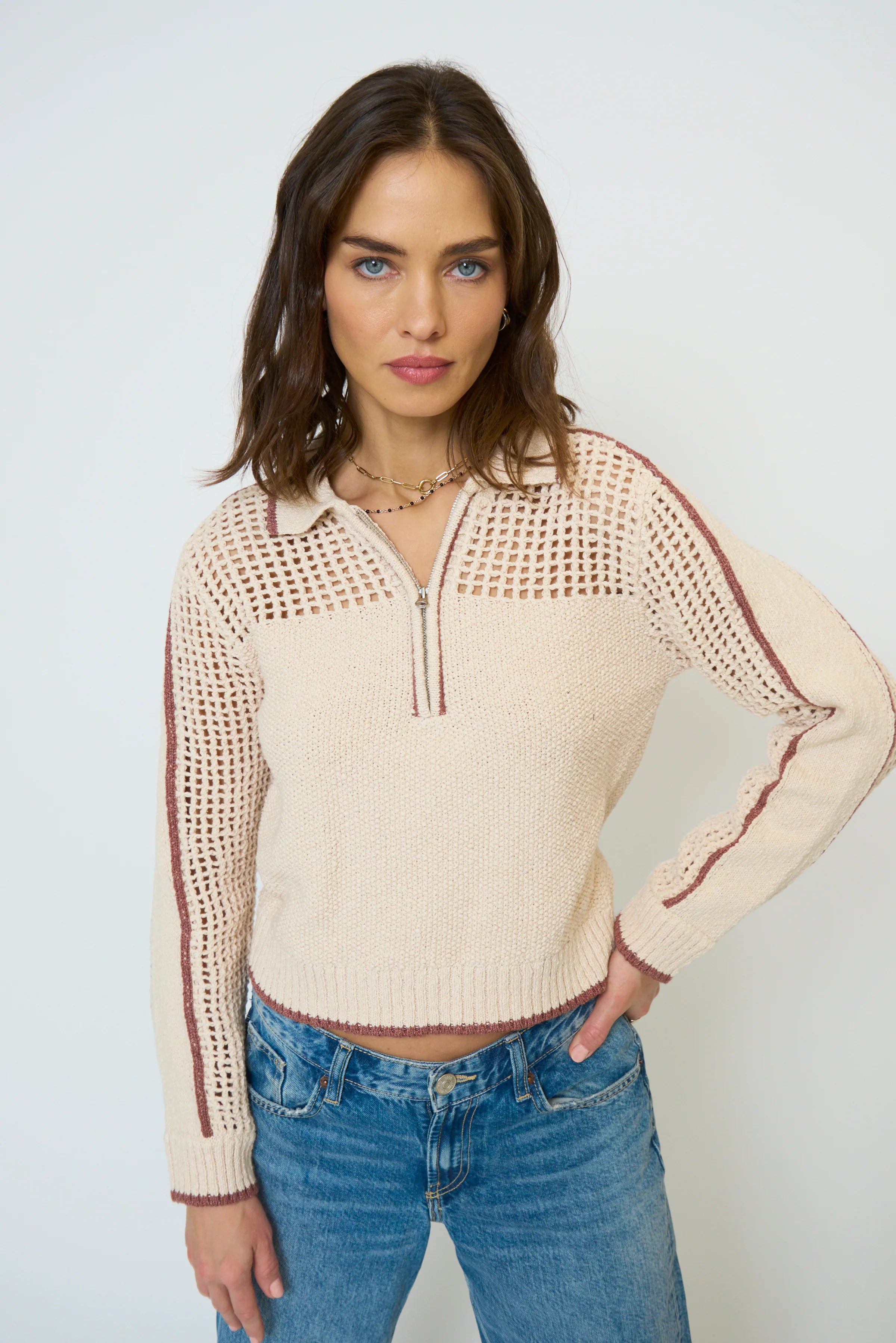 CARLA MESH YOKE POLO