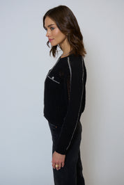 CARLA MESH STITCH CARDIGAN