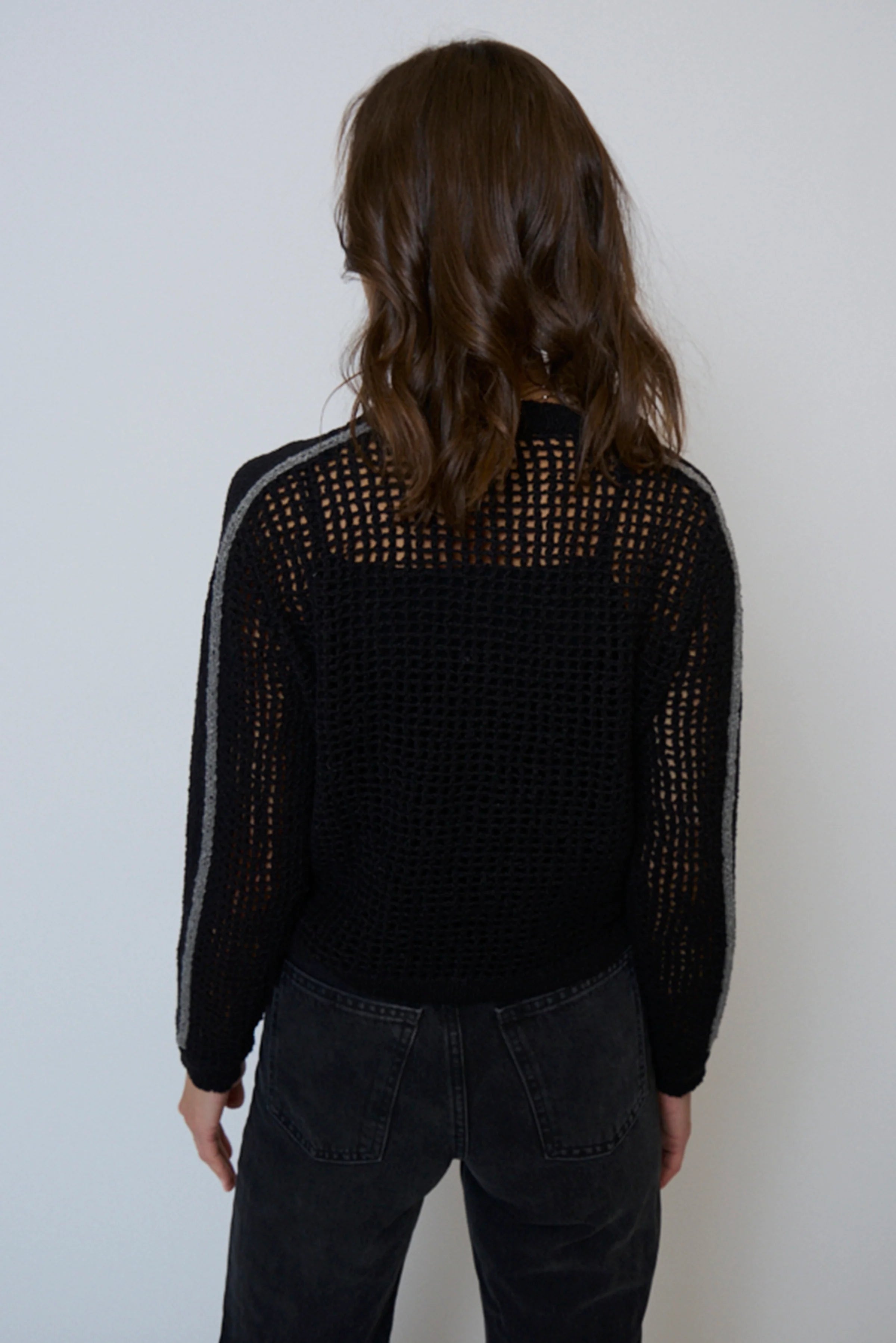 CARLA MESH STITCH CARDIGAN